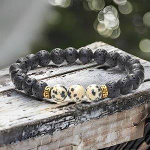 Dalmatian Jasper Lave Bracelet